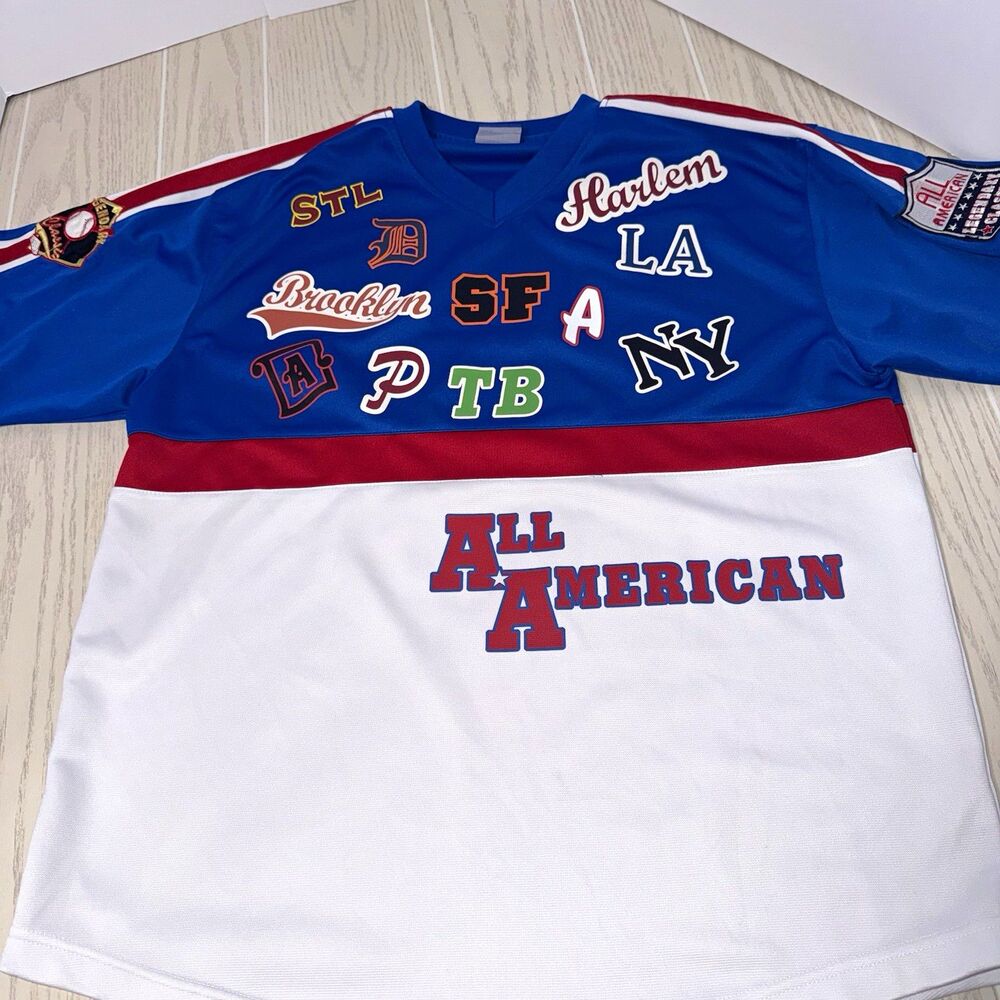 Legendary Classic All American BaseballJersey Blue Red White Size L Polyester